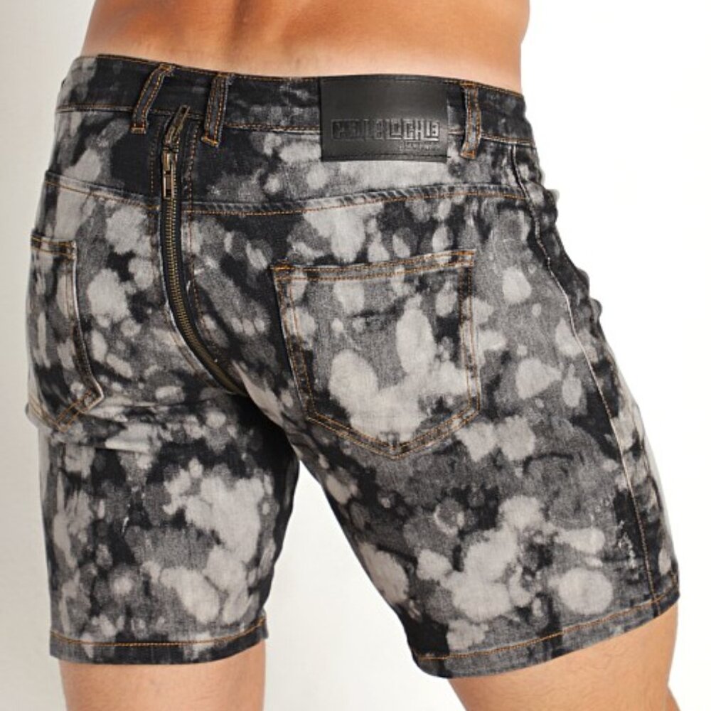 Easy Access Black & Gray Denim Shorts